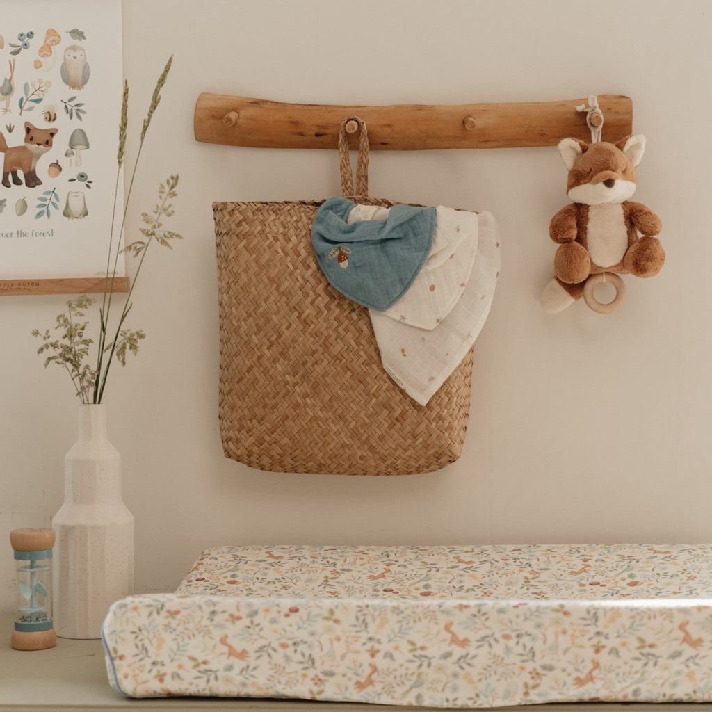 LITTLE DUTCH. Σετ 2 σαλιάρες-μπαντάνες από μουσελίνα Forest Treasures &amp; Denim Blue