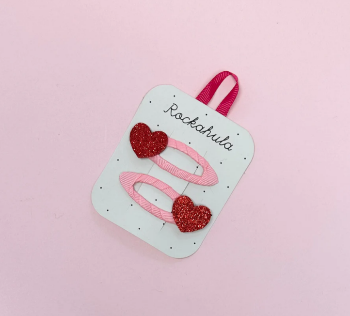 Love Heart Glitter Clips H1990R