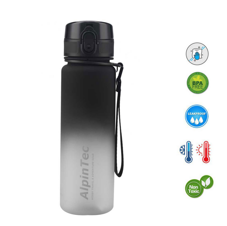 AlpinTec Παγούρι Mood 500ml μαύρο/άσπρο G-500-BLWT