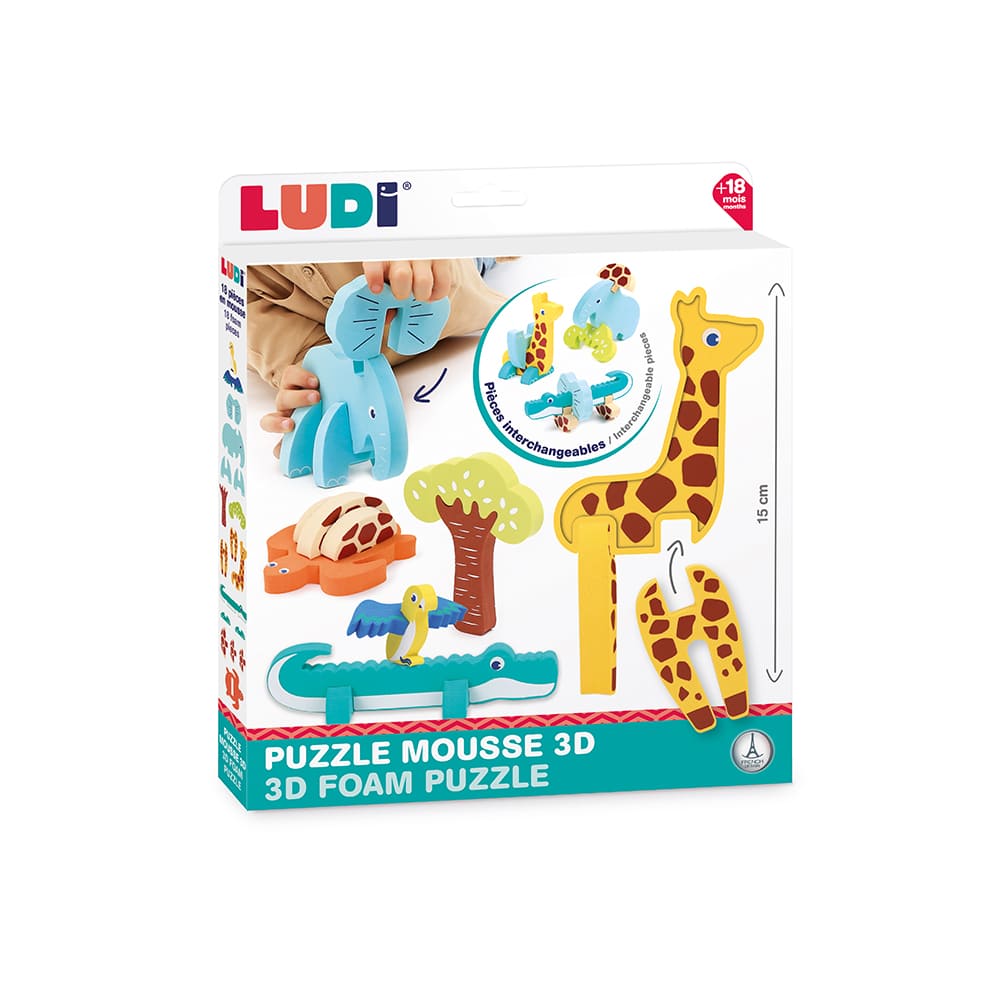 Ludi - 3d Παζλ από μαλακό υλικό "Ζωάκια Ζούγκλας"
