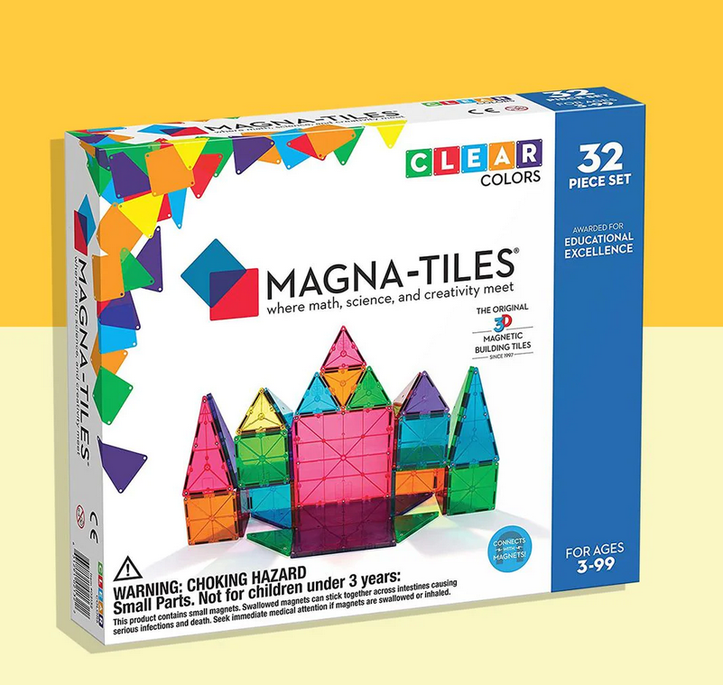 Magna-Tiles Μαγνητικά Πλακίδια Clear Colors 32τμχ 02132