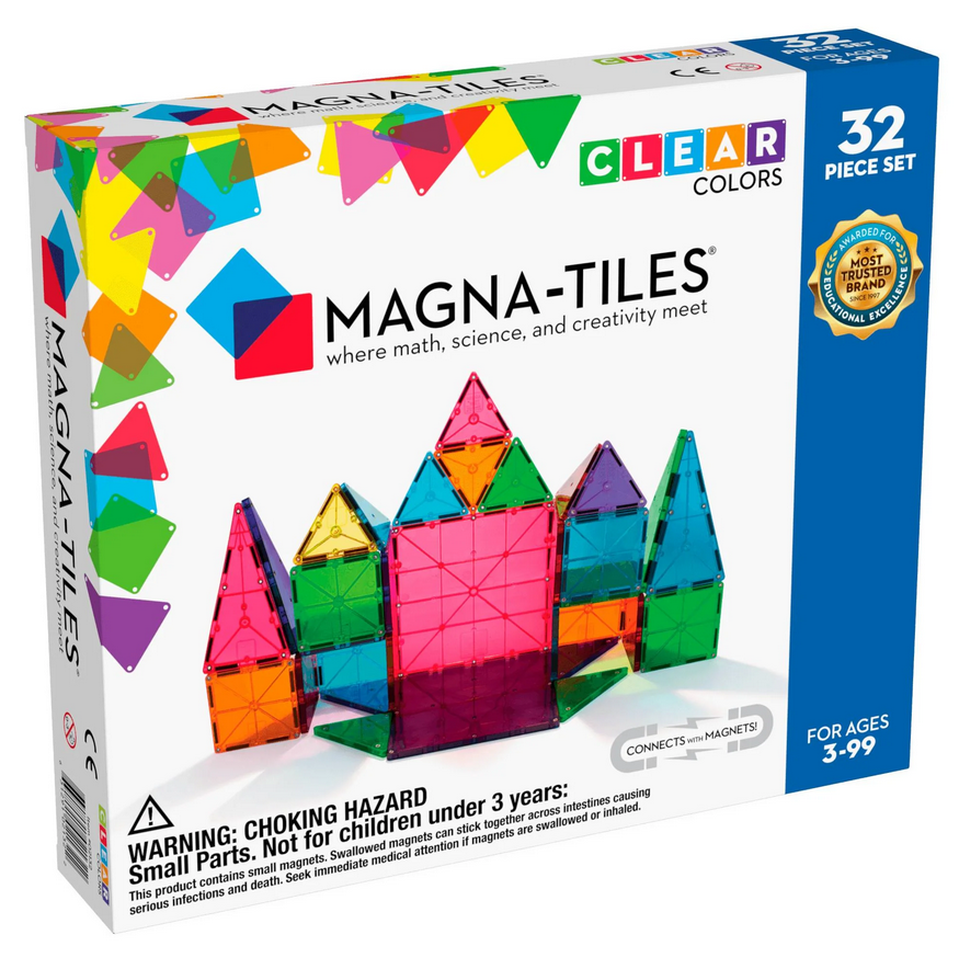 Magna-Tiles Μαγνητικά Πλακίδια Clear Colors 32τμχ 02132