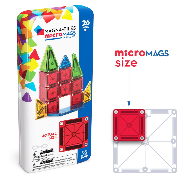 Magna Tiles  Μαγνητικό Παιχνίδι 26 κομματιών microMAGS Travel Set 244026