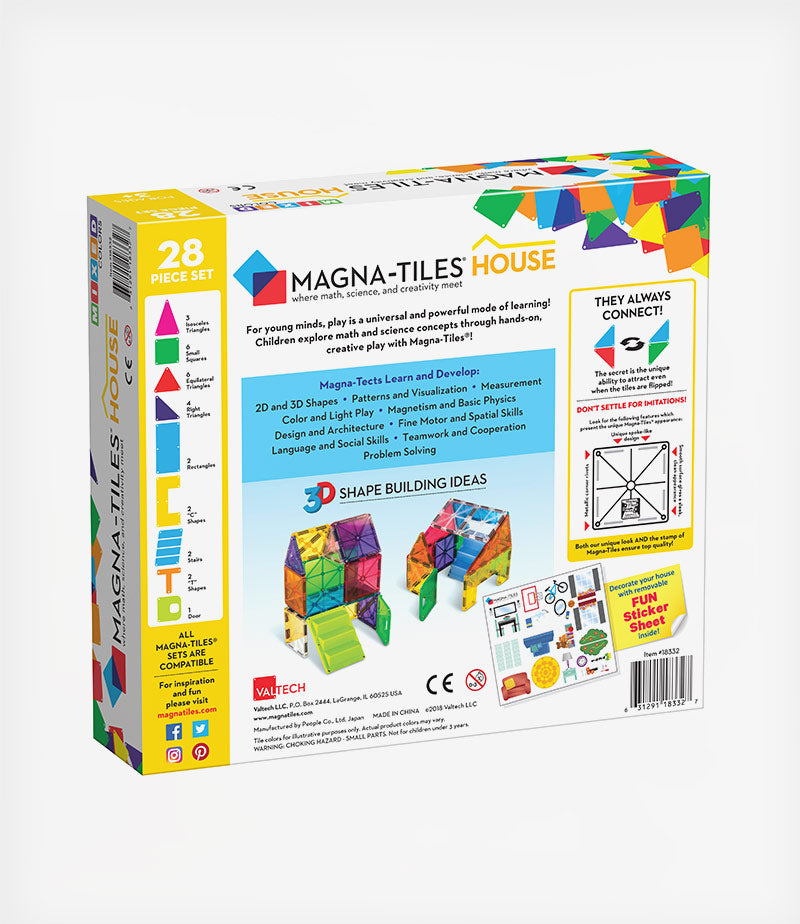 Magna Tiles Μαγνητικό Παιχνίδι House 28 Κομμάτια 18332