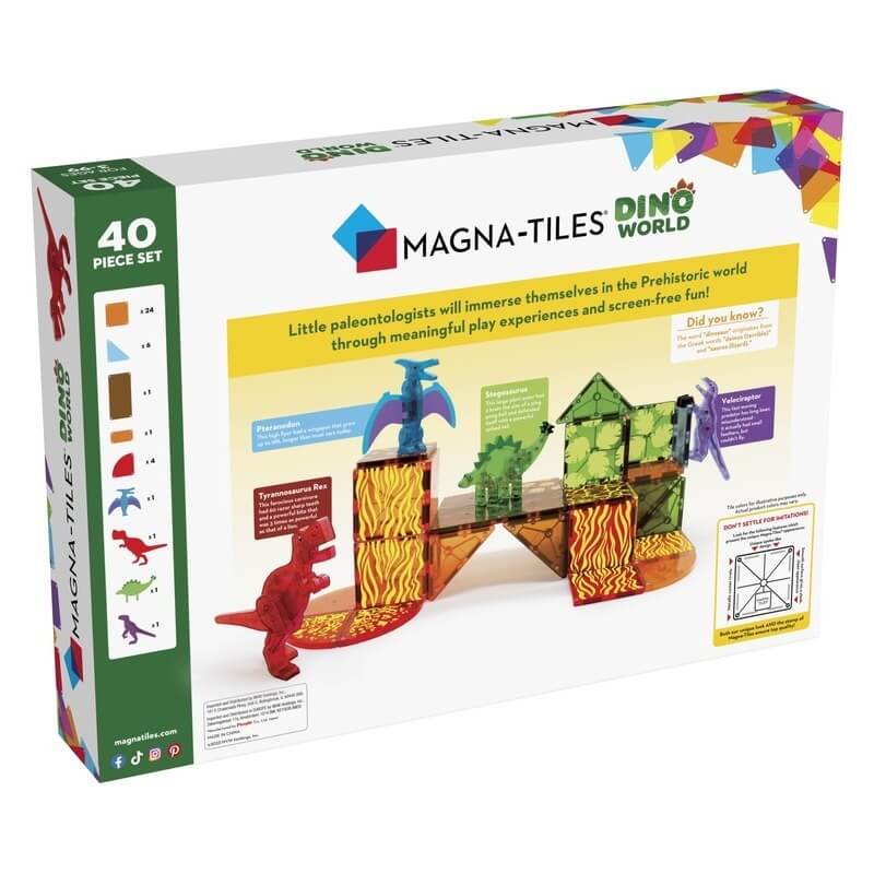Magna Tiles Μαγνητικό Παιχνίδι 40τμχ "Dino World" 22840