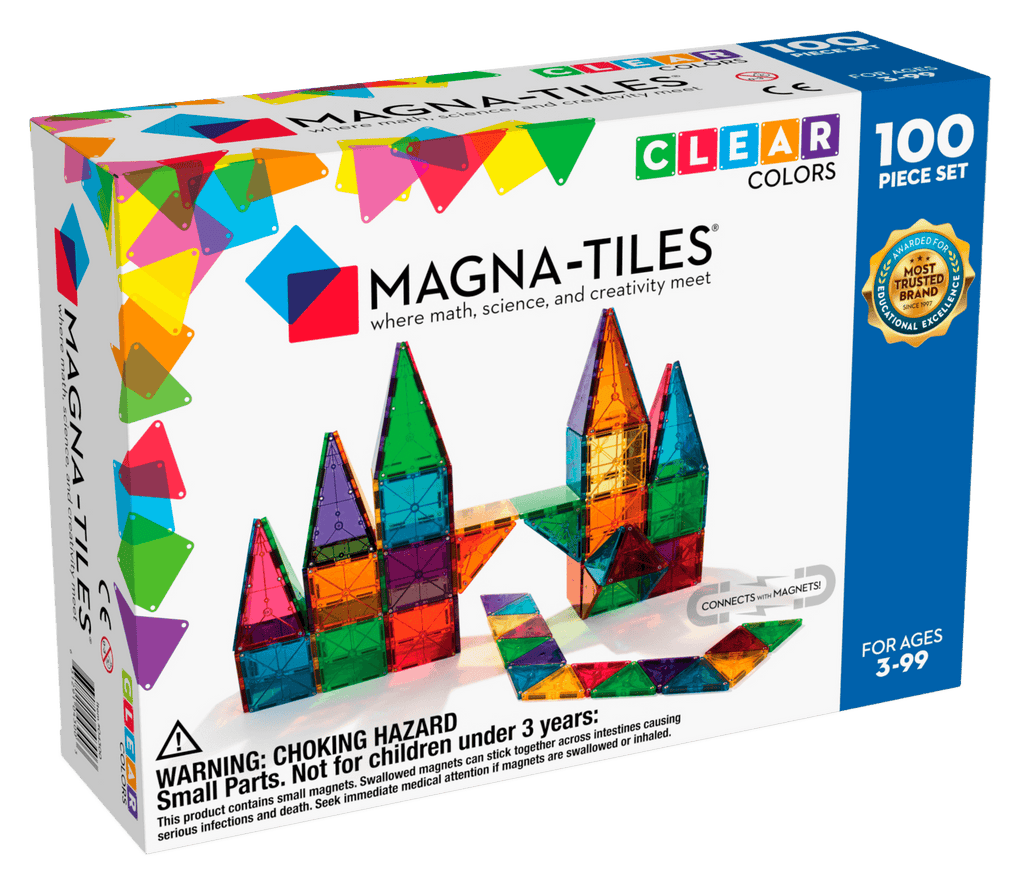 Magna-Tiles Μαγνητικό Παιχνίδι 100 κομματιών Clear Colors 04300