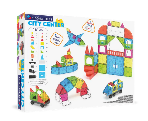 MAGNA-TILES City Center 110 Τεμάχια – Μαγνητικά Πλακίδια STEM για Πόλη 251110CC
