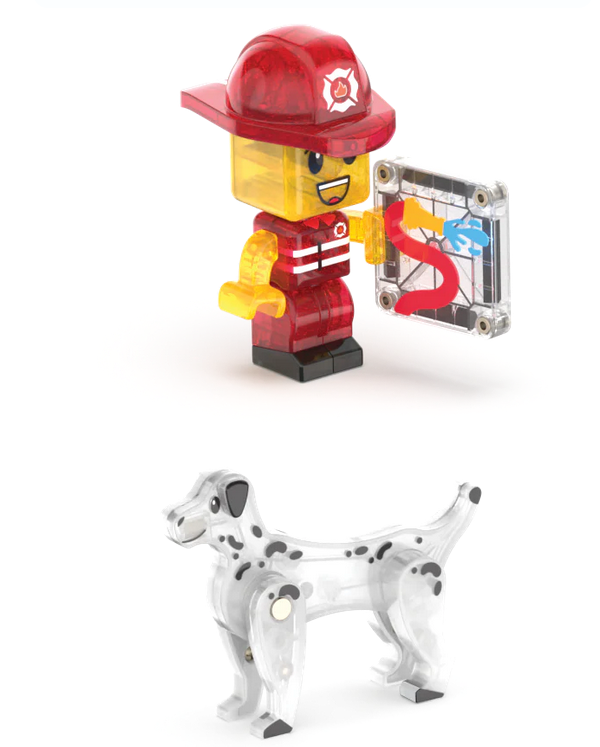 MAGNA-TILES Fire Station 50 Τεμάχια – Μαγνητικά Πλακίδια STEM με Πυροσβεστικό Σταθμό 252050FS