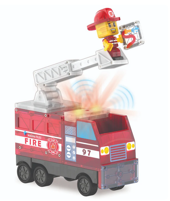 MAGNA-TILES Fire Station 50 Τεμάχια – Μαγνητικά Πλακίδια STEM με Πυροσβεστικό Σταθμό 252050FS