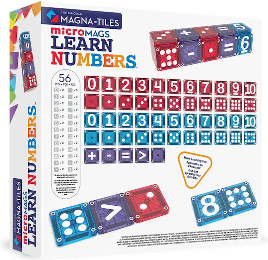 MAGNA-TILES microMAGS Learn Numbers 56 Τεμάχια – Μαγνητικά Πλακίδια STEM 254055LN
