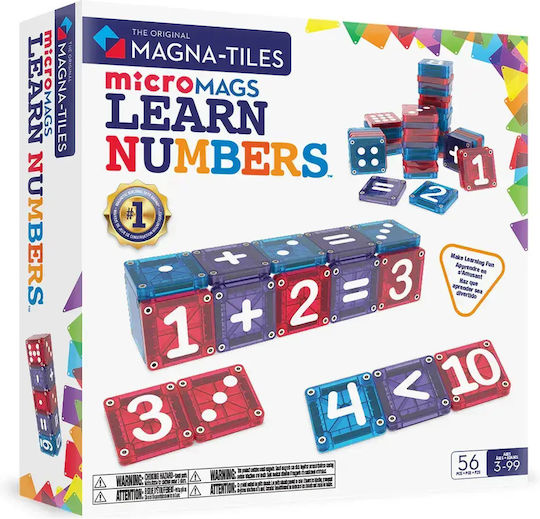 MAGNA-TILES microMAGS Learn Numbers 56 Τεμάχια – Μαγνητικά Πλακίδια STEM 254055LN