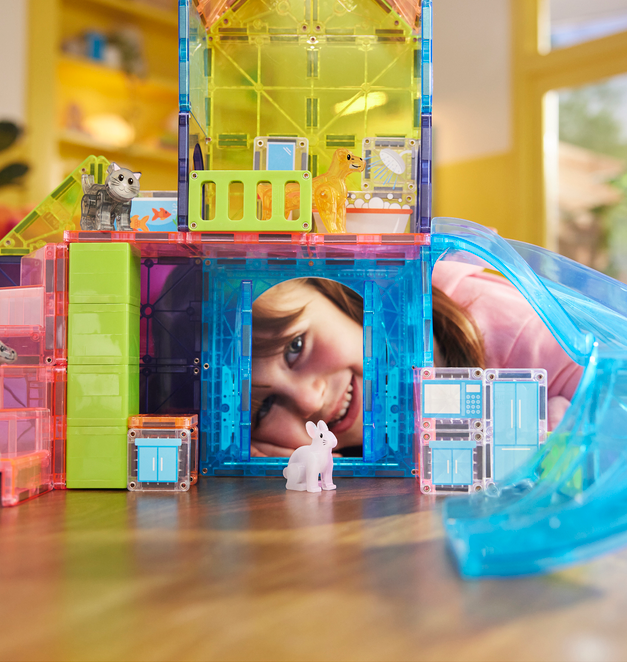 MAGNA-TILES Pet Playhouse 50 Τεμάχια – Μαγνητικά Πλακίδια STEM με Κατοικίδια 252050PP