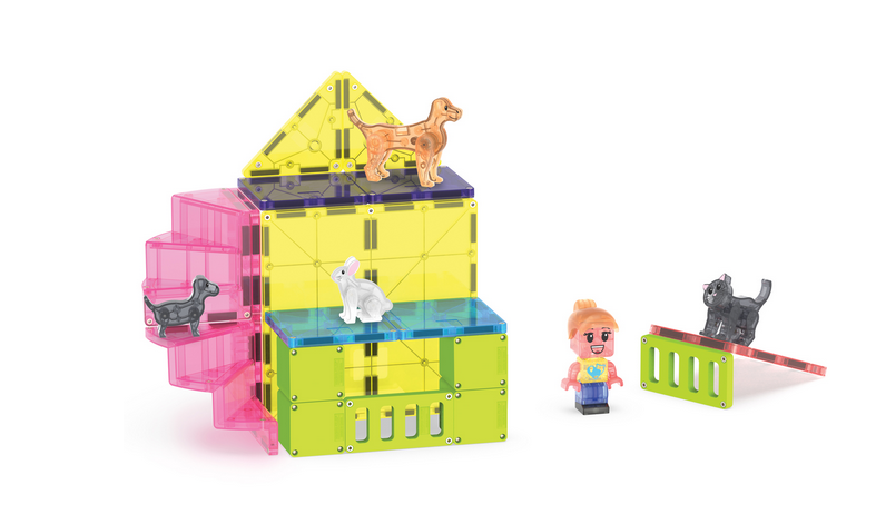 MAGNA-TILES Pet Playhouse 50 Τεμάχια – Μαγνητικά Πλακίδια STEM με Κατοικίδια 252050PP