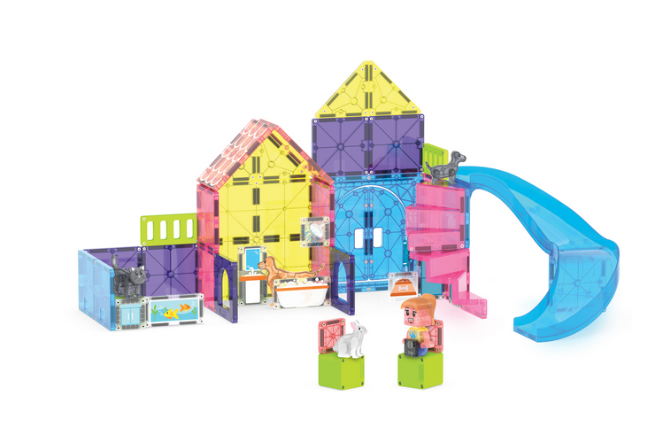 MAGNA-TILES Pet Playhouse 50 Τεμάχια – Μαγνητικά Πλακίδια STEM με Κατοικίδια 252050PP