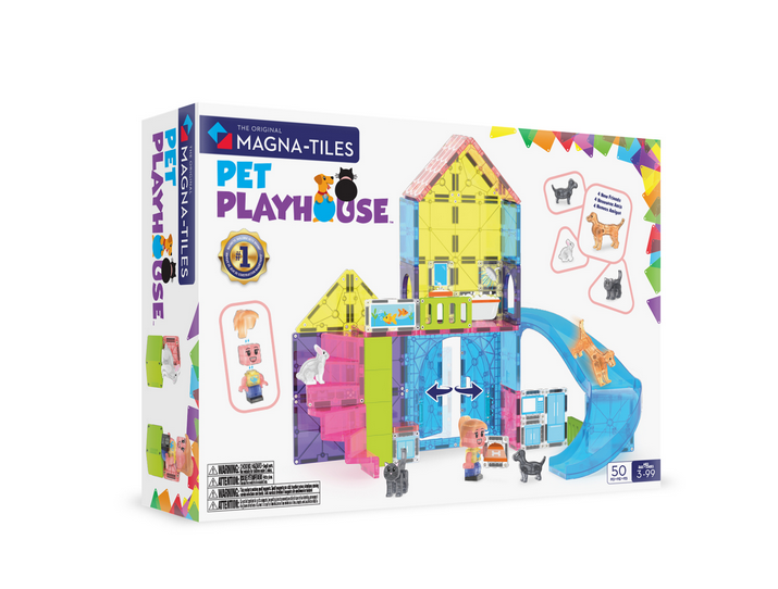 MAGNA-TILES Pet Playhouse 50 Τεμάχια – Μαγνητικά Πλακίδια STEM με Κατοικίδια 252050PP