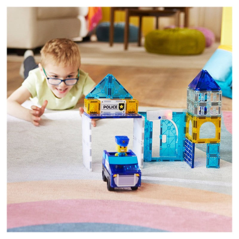 MAGNA-TILES Police Station 35 Τεμάχια – Μαγνητικά Πλακίδια STEM για Αστυνομικό Σταθμό 252035PS