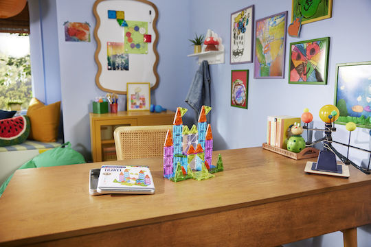 MAGNA-TILES Travel Set Deluxe 55 Τεμάχια – Μαγνητικά Πλακίδια STEM για Ταξίδια &amp; Μεταφορά 254055TSCDU