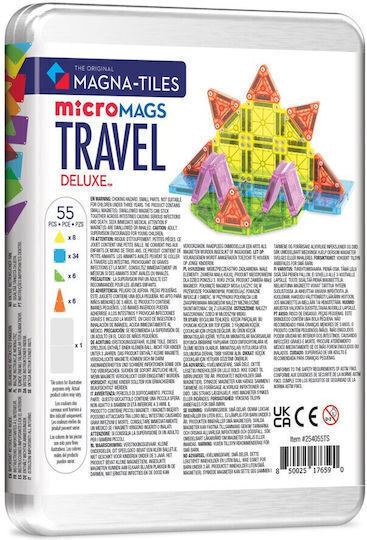 MAGNA-TILES Travel Set Deluxe 55 Τεμάχια – Μαγνητικά Πλακίδια STEM για Ταξίδια &amp; Μεταφορά 254055TSCDU