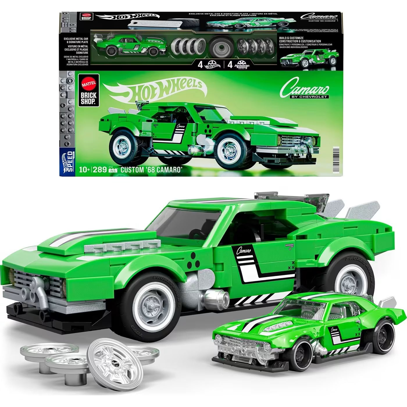 Mattel Mattel Brick Shop Hot Wheels Custom ’68 Camaro Building Toy Kit (289 Pieces), For Collectors JFT16