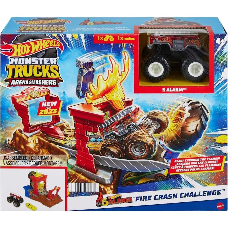 Hot Wheels Πυροσβεστικό Χρωμοκεραυνών Monster Trucks Πίστα Πυροσβεστικό