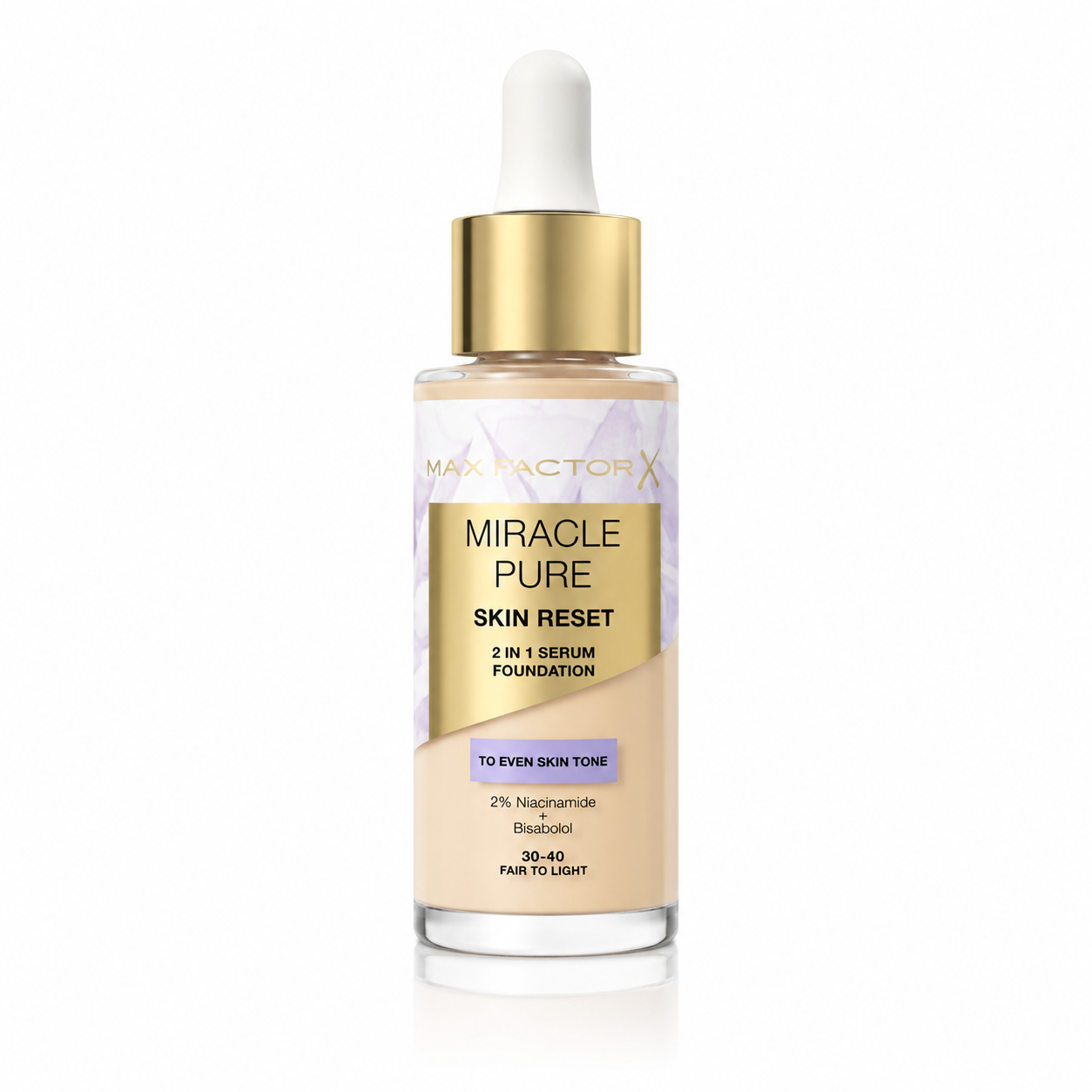 Max Factor Miracle Pure Skin Reset 2 in 1 Serum Foundation 30-40 Fair to Light