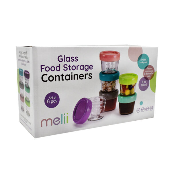Melii – Γυάλινα δοχεία φαγητού 6τμχ. 118ml MEL16600