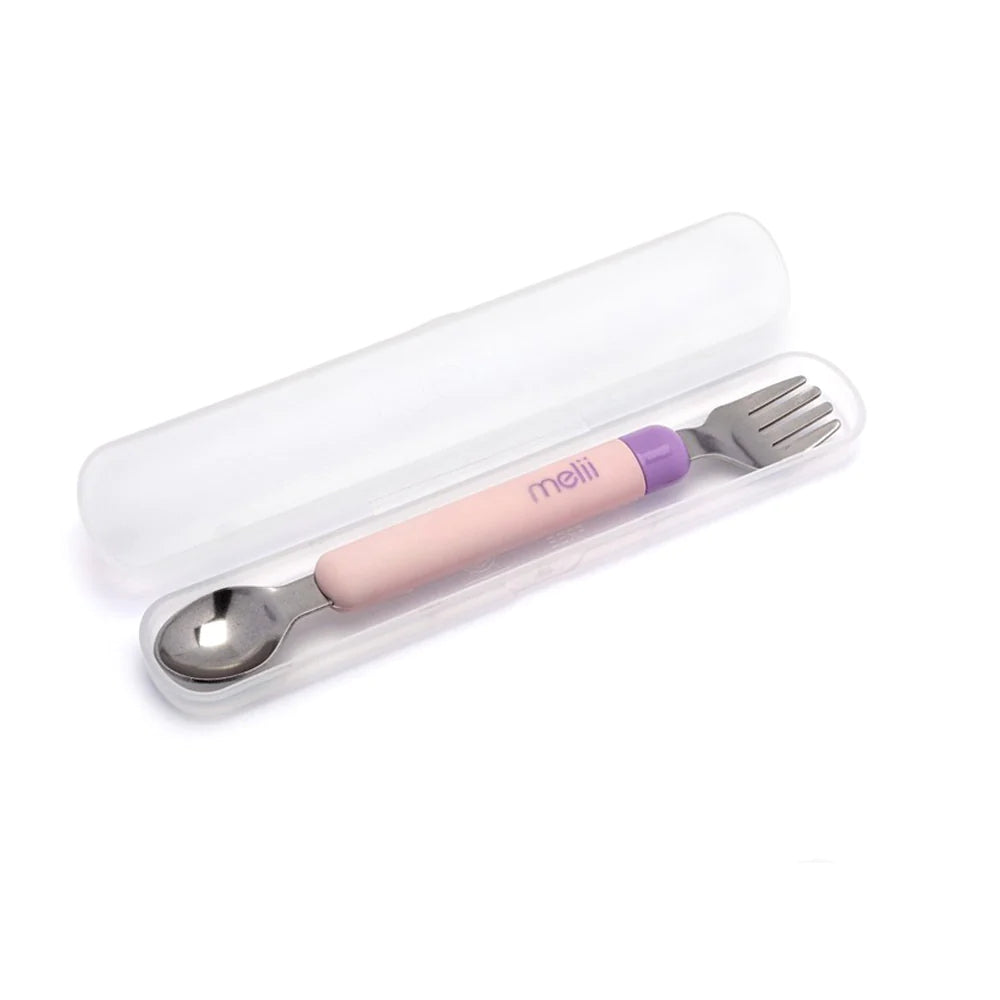 Melii  Κουταλοπίρουνο Spork On the Go (σε θήκη) –Ροζ/Μωβ MEL11100