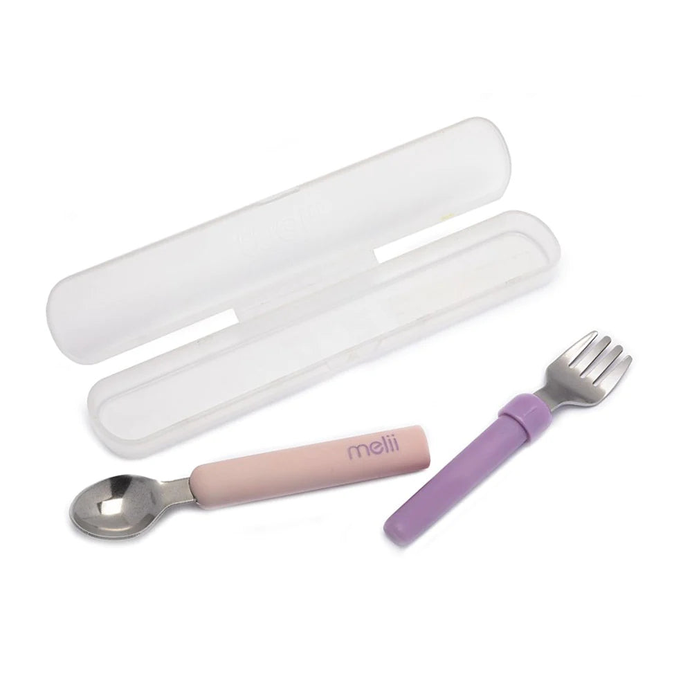 Melii  Κουταλοπίρουνο Spork On the Go (σε θήκη) –Ροζ/Μωβ MEL11100