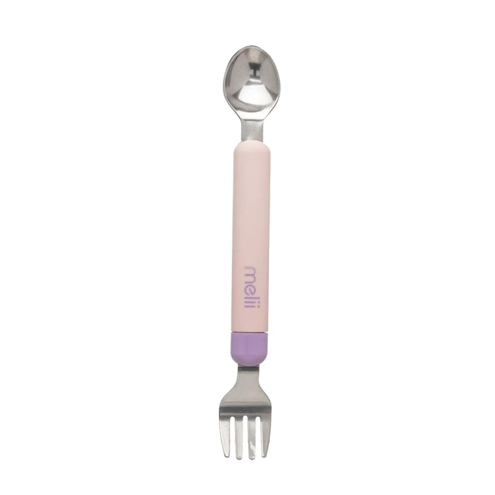 Melii  Κουταλοπίρουνο Spork On the Go (σε θήκη) –Ροζ/Μωβ MEL11100
