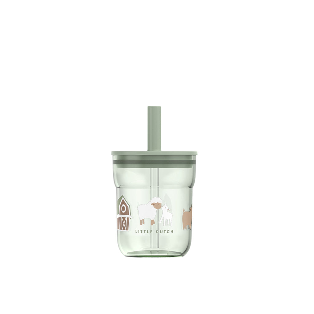 LITTLE DUTCH. Παιδικό ποτήρι με καλαμάκι Mio 250 ml - Little Farm