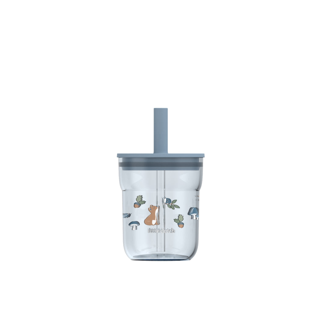 LITTLE DUTCH. Παιδικό ποτήρι με καλαμάκι Mio 250 ml - Forest Friends