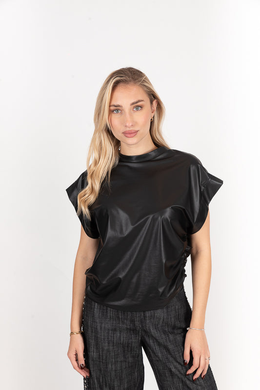 Μπλούζα eco leather - S