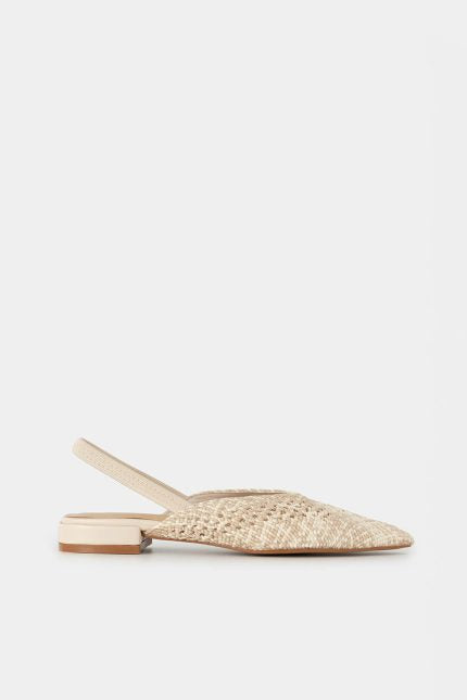 Mules Amara Ψάθα Slingback Μπεζ