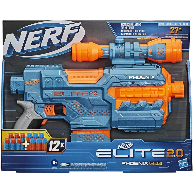 Hasbro Nerf Elite 2.0 Phoenix Cs-6 Με 12 Βελάκια, 6-Βελάκια E9961