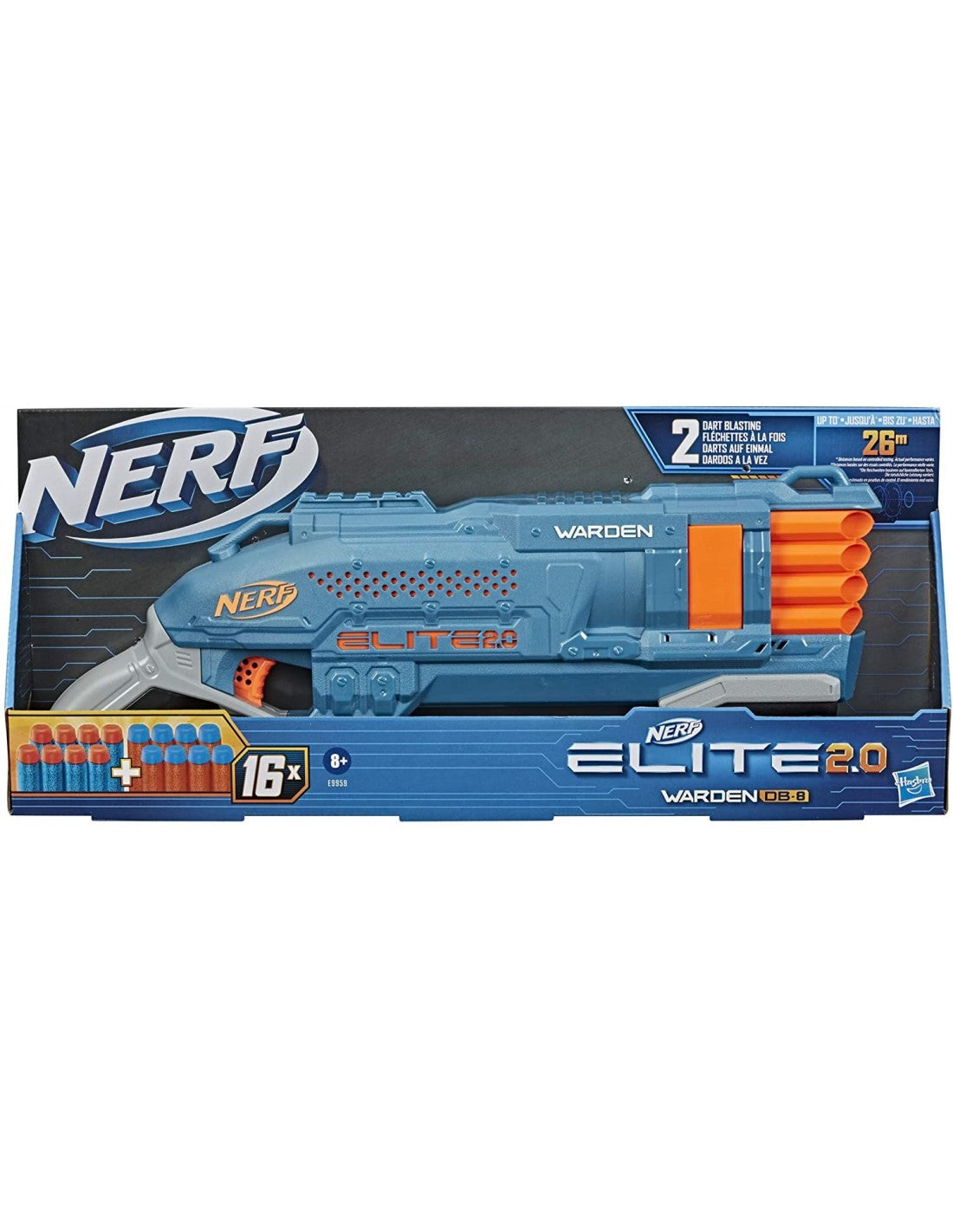 Hasbro Nerf Elite 2.0 Warden DB88 Εκτοξευτής Με 16 Βελάκια (819-99590)