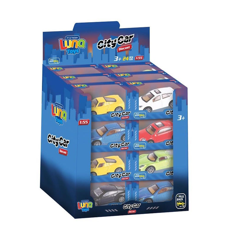 Luna Οχήματα Διάφορα Pull Back Μεταλλικό 12x4,5x6,5 εκ. (4 σχέδια-τυχαία επιλογή)