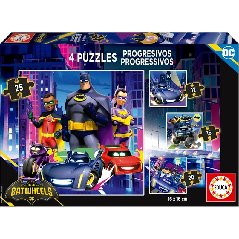 Educa Παιδικό Παζλ Progressive Batwheels 12-16-20-25 κομμάτια