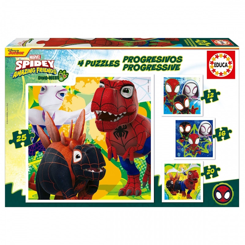 Educa Παιδικό Παζλ Progressive Spidey 12-16-20-25 κομμάτια