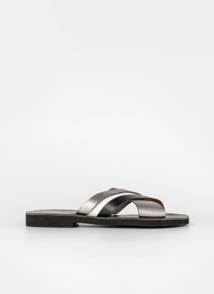 Παντόφλα Beth flat λουράκια μαύρο