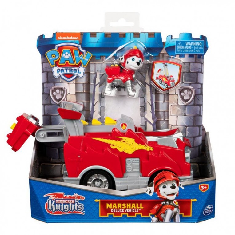 Paw Patrol Rescue Knights Deluxe Όχημα και Κουταβάκι Marshall