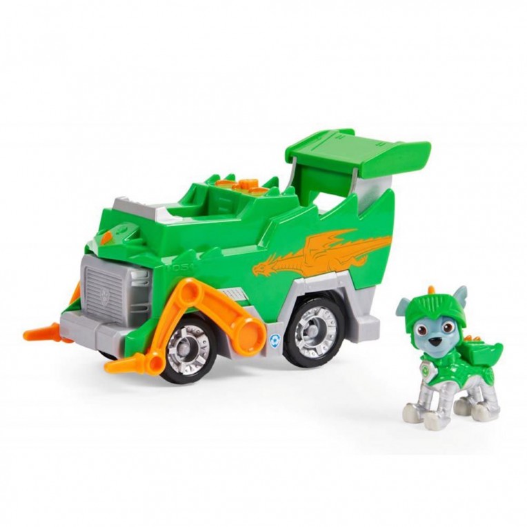 Paw Patrol Rescue Knights Deluxe Όχημα και Κουταβάκι Rocky