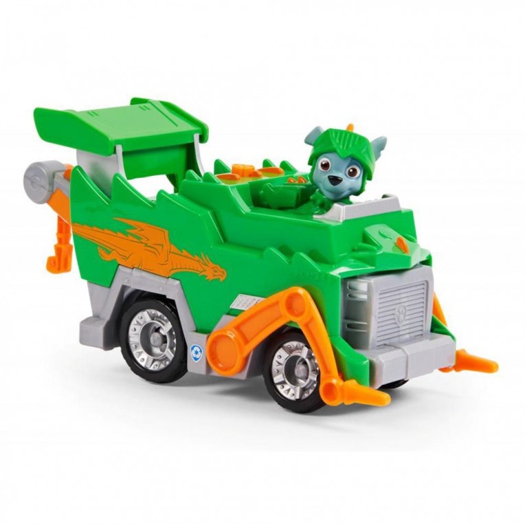 Paw Patrol Rescue Knights Deluxe Όχημα και Κουταβάκι Rocky