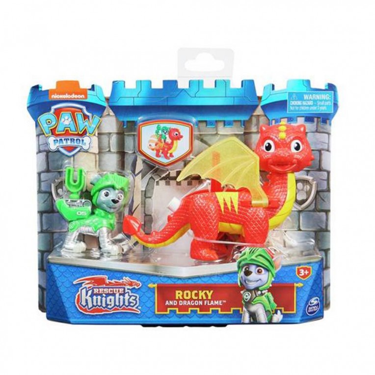 Paw Patrol Rescue Knights Φιγούρες Rocky και Dragon Flame
