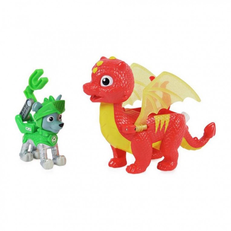 Paw Patrol Rescue Knights Φιγούρες Rocky και Dragon Flame