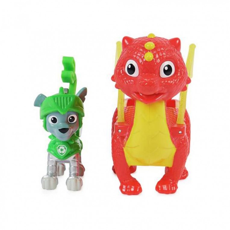 Paw Patrol Rescue Knights Φιγούρες Rocky και Dragon Flame