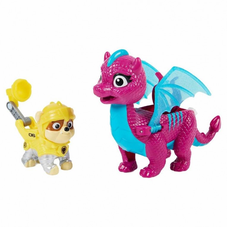 Paw Patrol Rescue Knights Φιγούρες Rubble και Dragon Blizzie