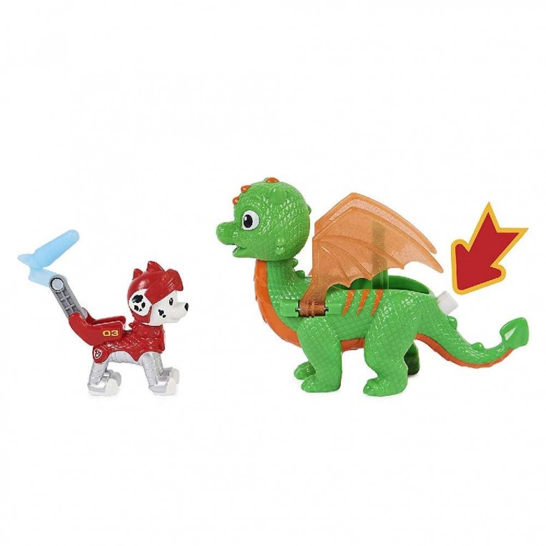 Paw Patrol Rescue Knights Marshall and Dragon Jade Figures