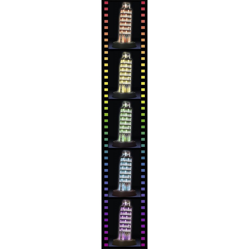 Ravensburger Παζλ 3D 216Τεμάχια Πύργος Της Πίζας Νυχτερινή Έκδοση 12515