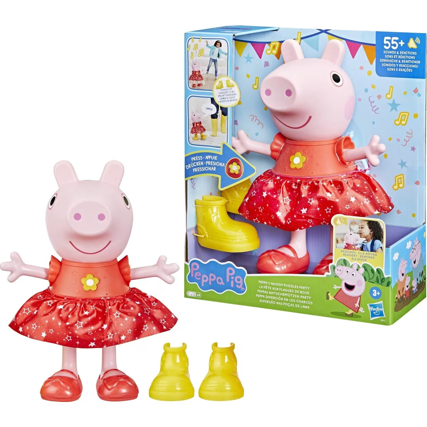 Hasbro Peppa Pig Peppas Muddy Puddles Party Musical Dancing Διαδραστική Κούκλα F8873