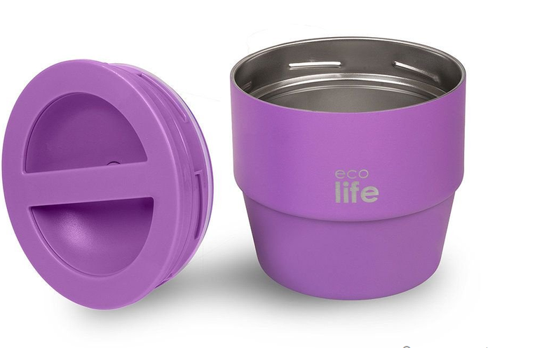 Ecolife Στρογγυλό Θερμός Φαγητού 750ml Μωβ 750ml  33-BO-9064